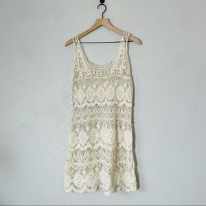 Ivory Lace Sheath Tunic Top